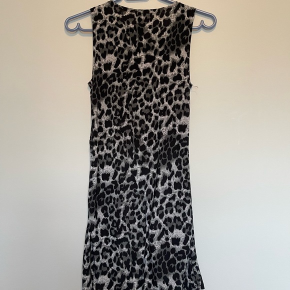 Grey Leopard Print Mini Dress - Picture 2 of 4